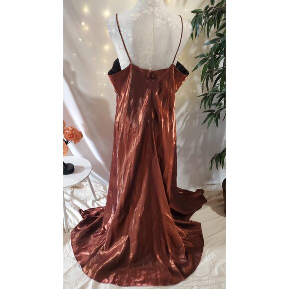 Vtg Morgan and Co Split Empire Waist Gown Dress 22 Fairy Grunge Whimsigoth Prom - Picture 3 of 14